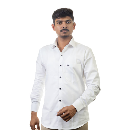 Classic White Solid – Formal & Casual Wear - Full Sleeve