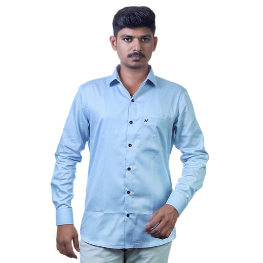 Ice Blue Solid – Formal & Casual Wear - Full Sleeve