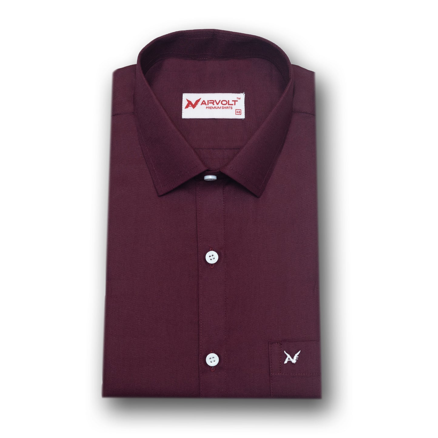 Wine Red Solid- Formal & Casual Wear-Full Sleeve