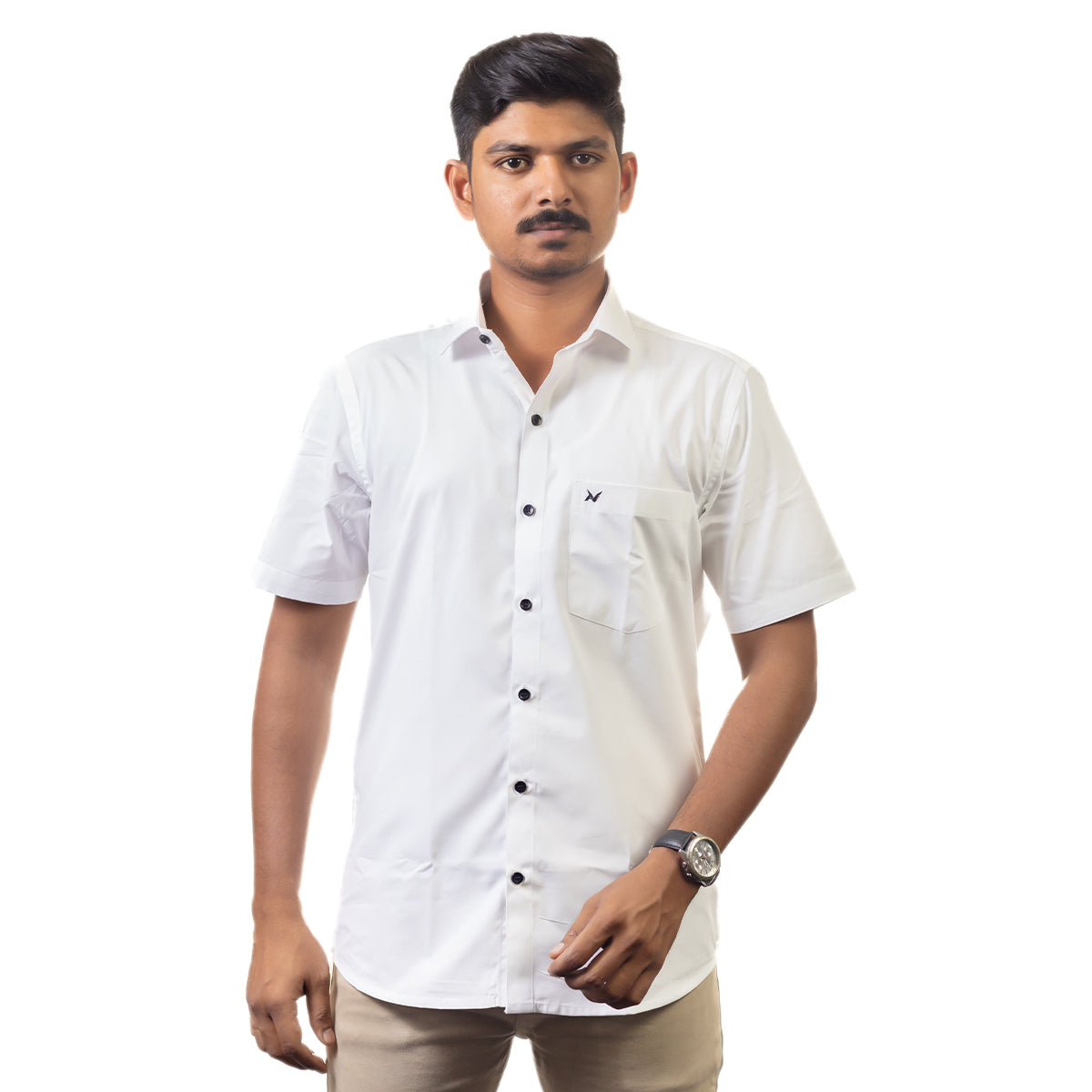 Classic White Solid – Formal & Casual Wear - Half Sleeve