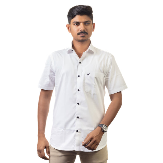 Classic White Solid – Formal & Casual Wear - Half Sleeve