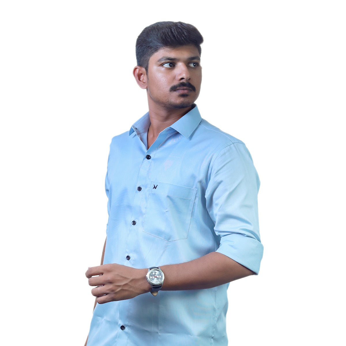 Ice Blue Solid – Formal & Casual Wear - Full Sleeve