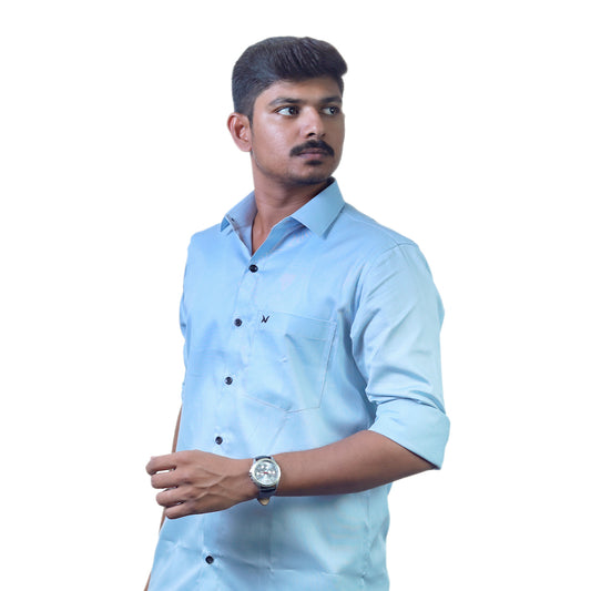 Ice Blue Solid – Formal & Casual Wear - Full Sleeve