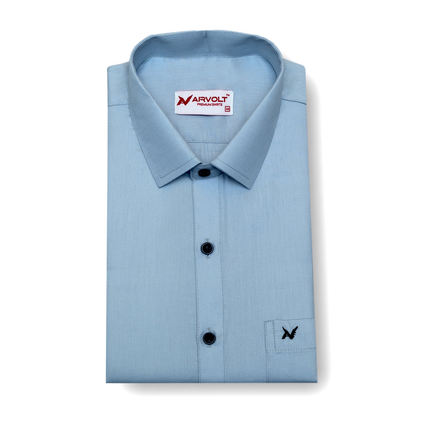 Ice Blue Solid – Formal & Casual Wear - Full Sleeve