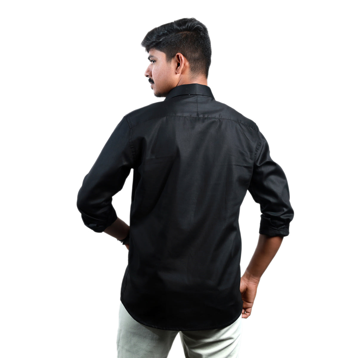 Jet Black Solid – Formal & Casual Wear - Full Sleeve