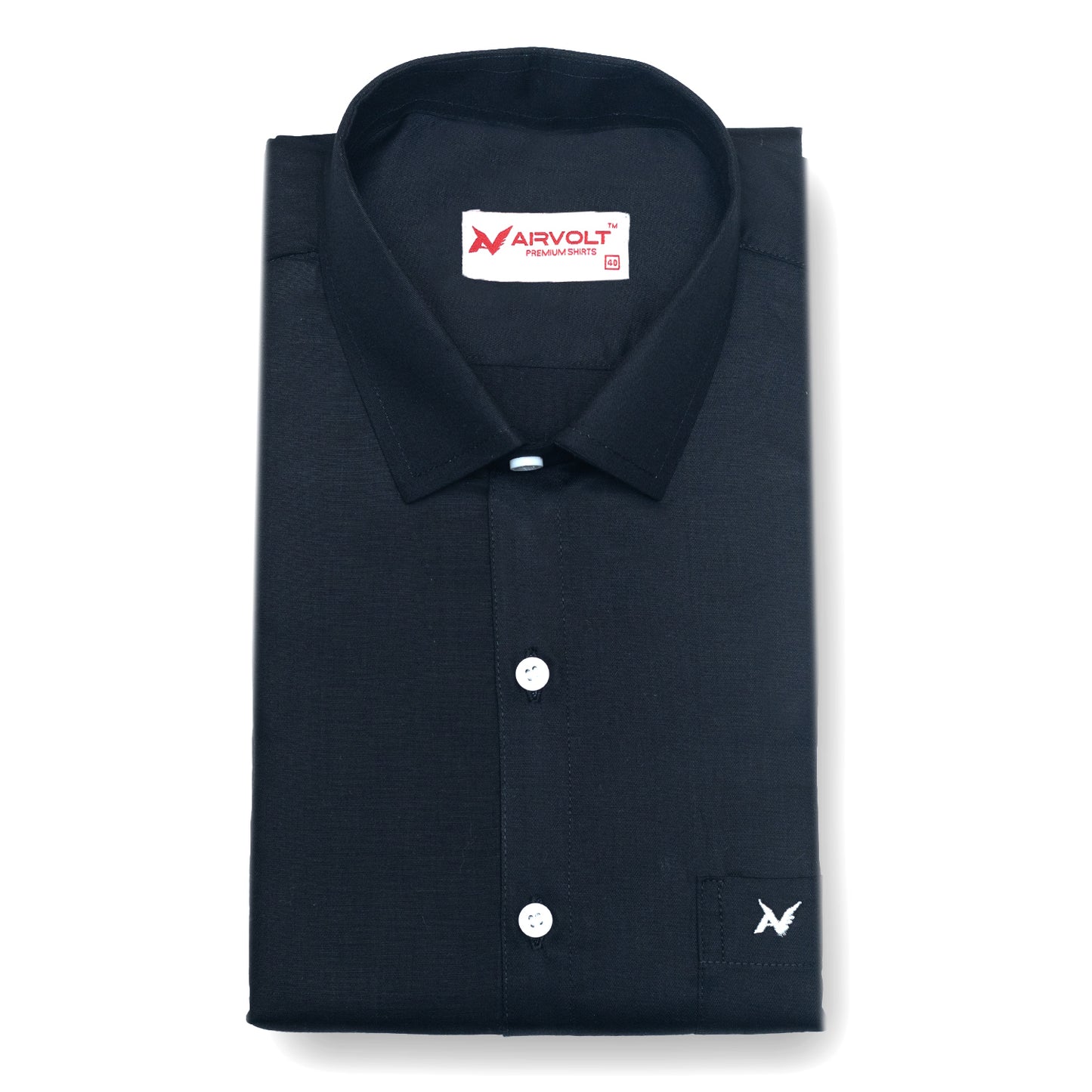 Jet Black Solid – Formal & Casual Wear - Full Sleeve