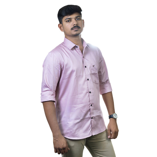 Onion Pink Solid – Formal & Casual Wear - Full Sleeve