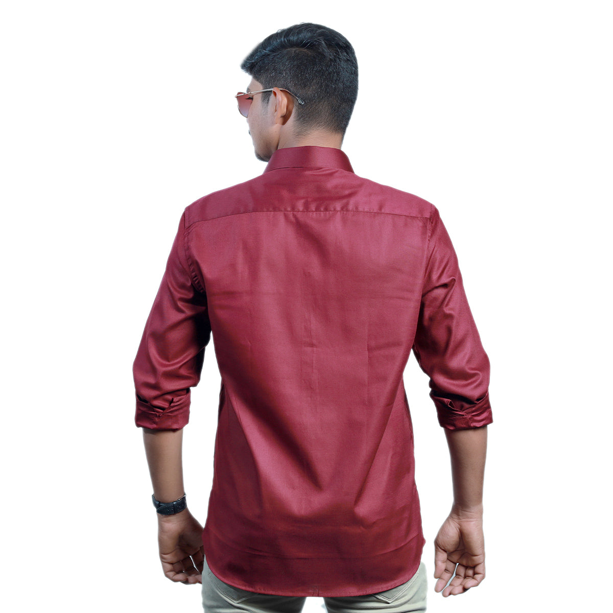 Wine Red Solid- Formal & Casual Wear-Full Sleeve