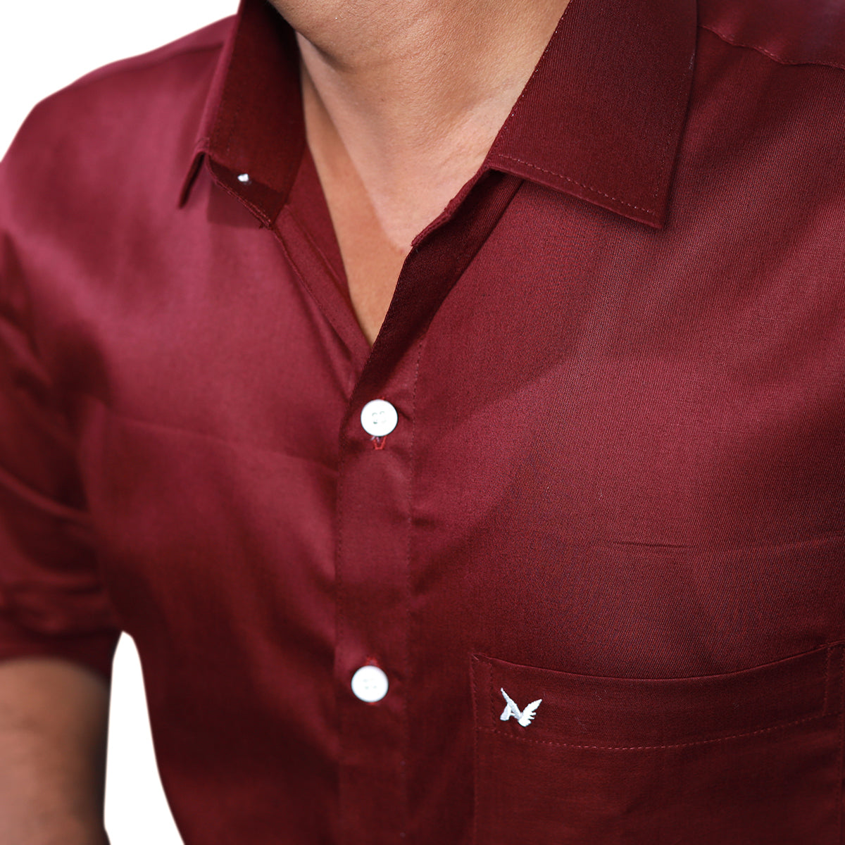 Wine Red Solid- Formal & Casual Wear-Full Sleeve